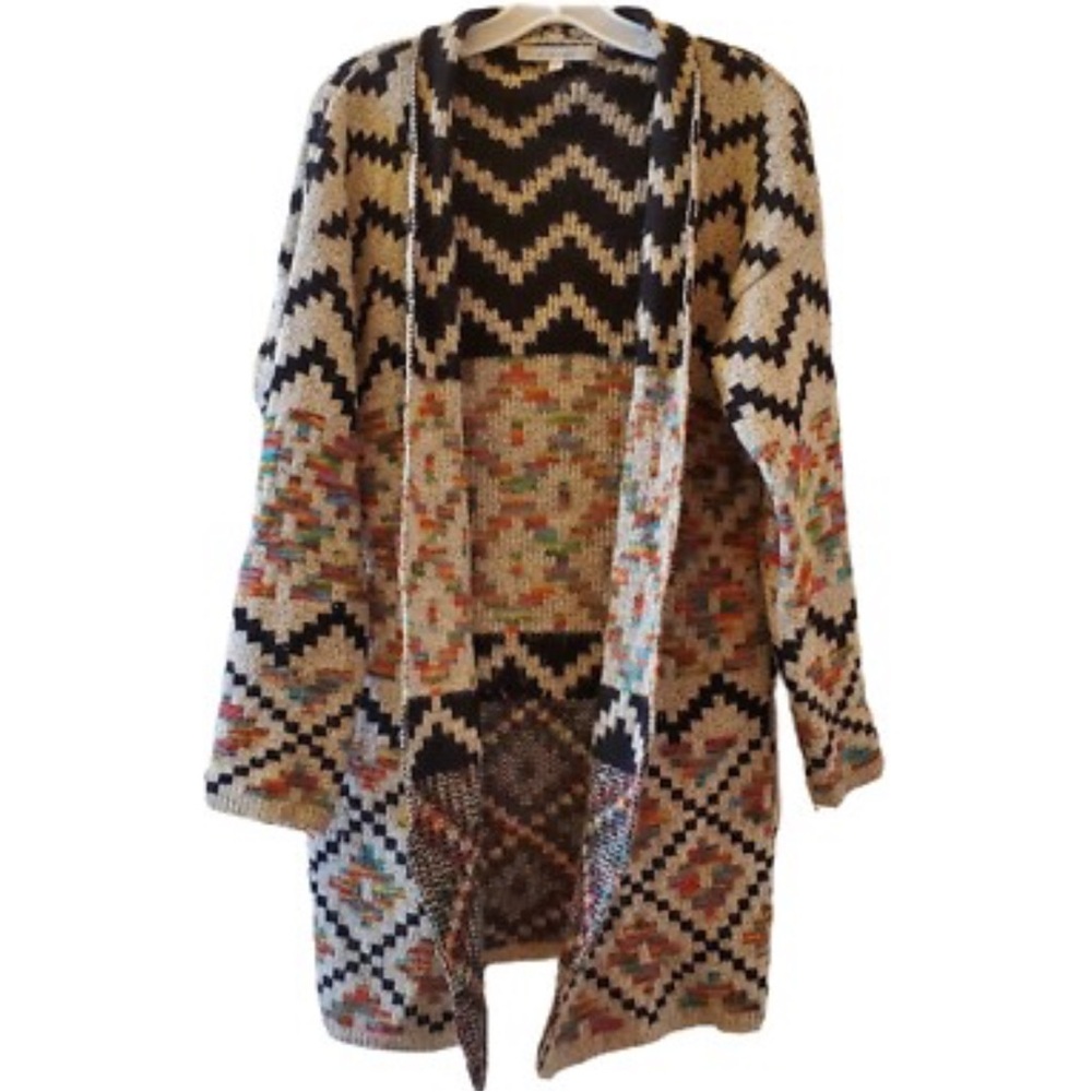 NWOT Aztec Print by Debut Long Cardigan/Duster Size Small